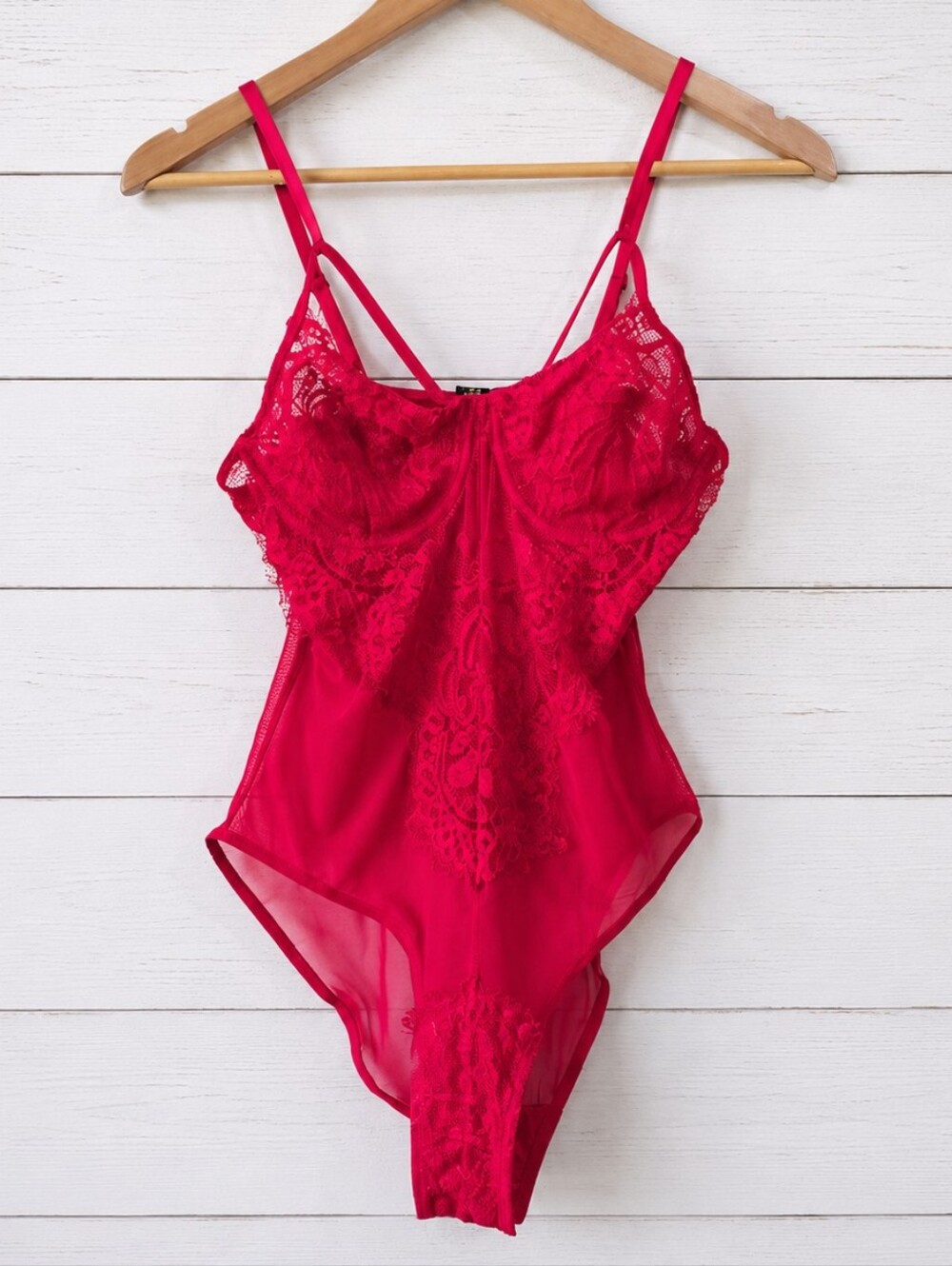 Just Sexy Lingerie Red Lace Teddy Size M